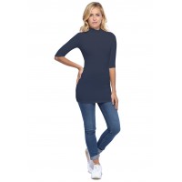 Tee-shirt long col montant et manches 3-4 en modal PENNY09