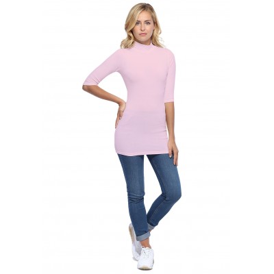 Tee-shirt long col montant et manches 3-4 en modal PENNY09