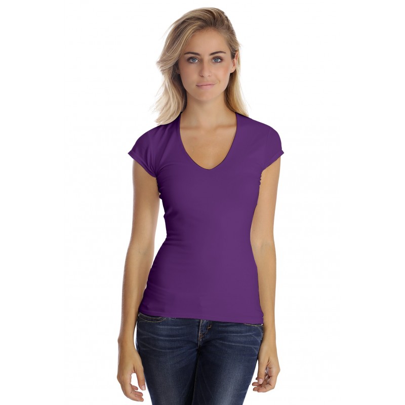T-shirt col V manche courte cape en modal SYLVIA02 T-shirt col V manche courte cape en modal SYLVIA02