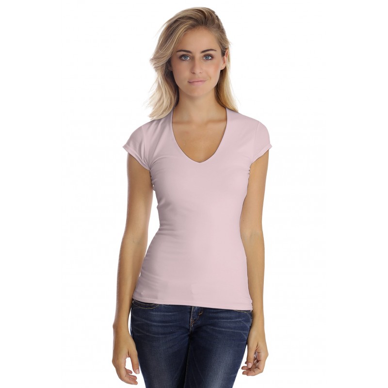 T-shirt col V manche courte cape en modal SYLVIA02 T-shirt col V manche courte cape en modal SYLVIA02