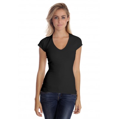 T-shirt col V manche courte cape en modal SYLVIA02