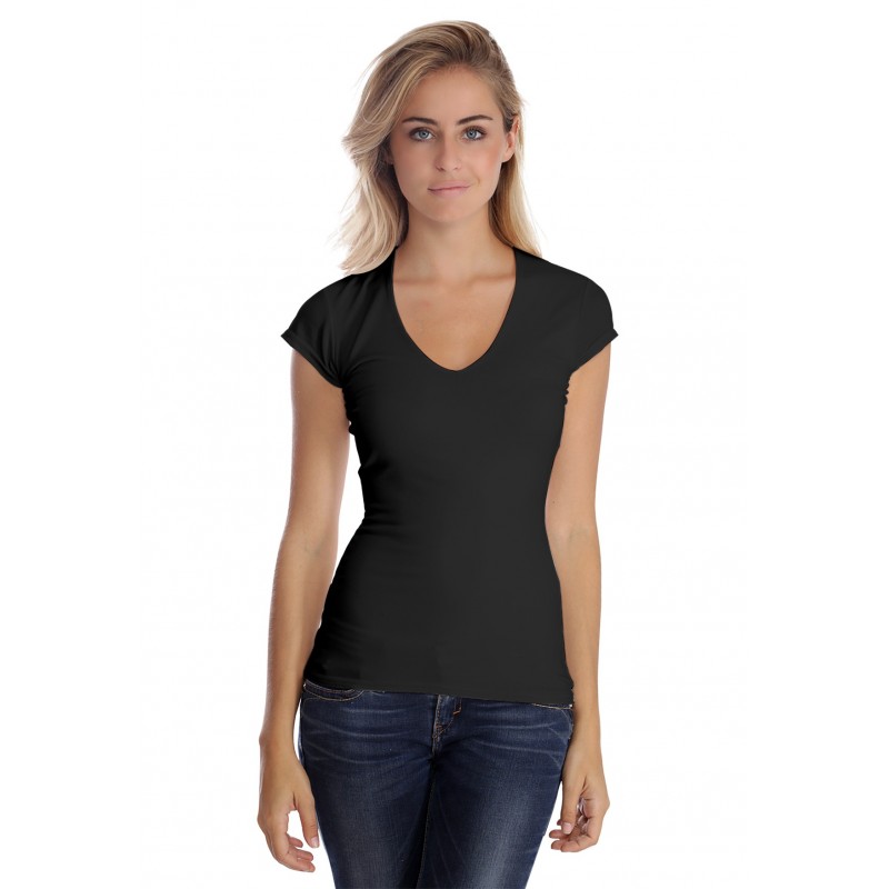 T-shirt col V manche courte cape en modal SYLVIA02 T-shirt col V manche courte cape en modal SYLVIA02