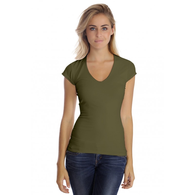 T-shirt col V manche courte cape en modal SYLVIA02 T-shirt col V manche courte cape en modal SYLVIA02