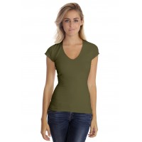 T-shirt col V manche courte cape en modal SYLVIA02