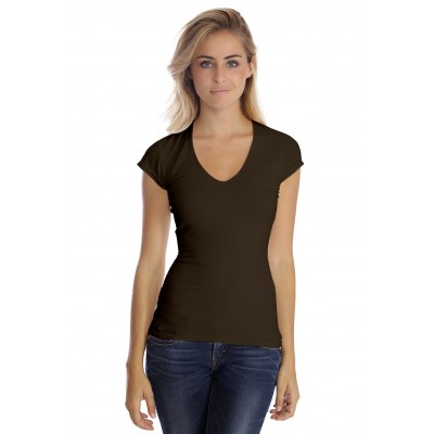 T-shirt col V manche courte cape en modal SYLVIA02