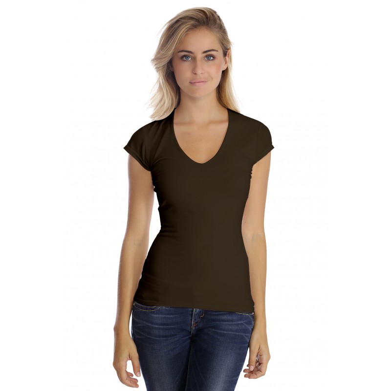 T-shirt col V manche courte cape en modal SYLVIA02 T-shirt col V manche courte cape en modal SYLVIA02