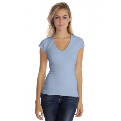 T-shirt col V manche courte cape en modal SYLVIA02