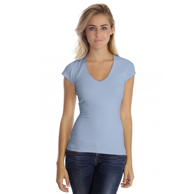 T-shirt col V manche courte cape en modal SYLVIA02 T-shirt col V manche courte cape en modal SYLVIA02