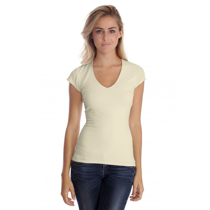T-shirt col V manche courte cape en modal SYLVIA02 T-shirt col V manche courte cape en modal SYLVIA02