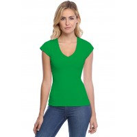 T-shirt col V manche courte cape en modal SYLVIA02