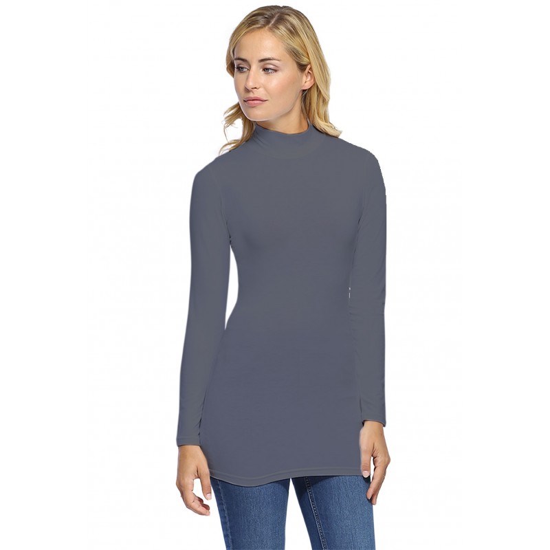 Tee-shirt long col montant et manches longues en modal PENNY10 Tee-shirt long col montant et manches longues en modal PENNY10