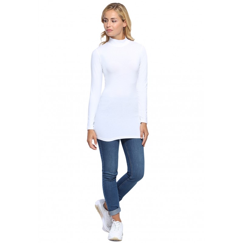 Tee-shirt long col montant et manches longues en modal PENNY10 Tee-shirt long col montant et manches longues en modal PENNY10