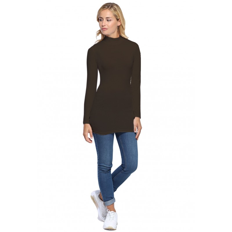 Tee-shirt long col montant et manches longues en modal PENNY10 Tee-shirt long col montant et manches longues en modal PENNY10