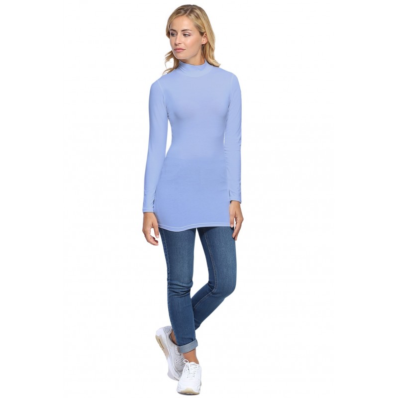 Tee-shirt long col montant et manches longues en modal PENNY10 Tee-shirt long col montant et manches longues en modal PENNY10