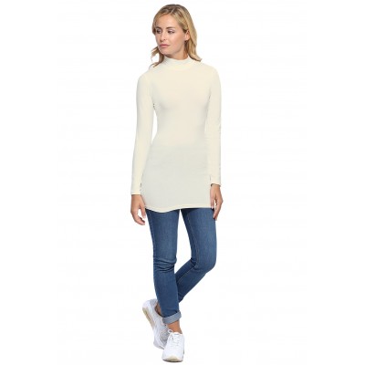 Tee-shirt long col montant et manches longues en modal PENNY10
