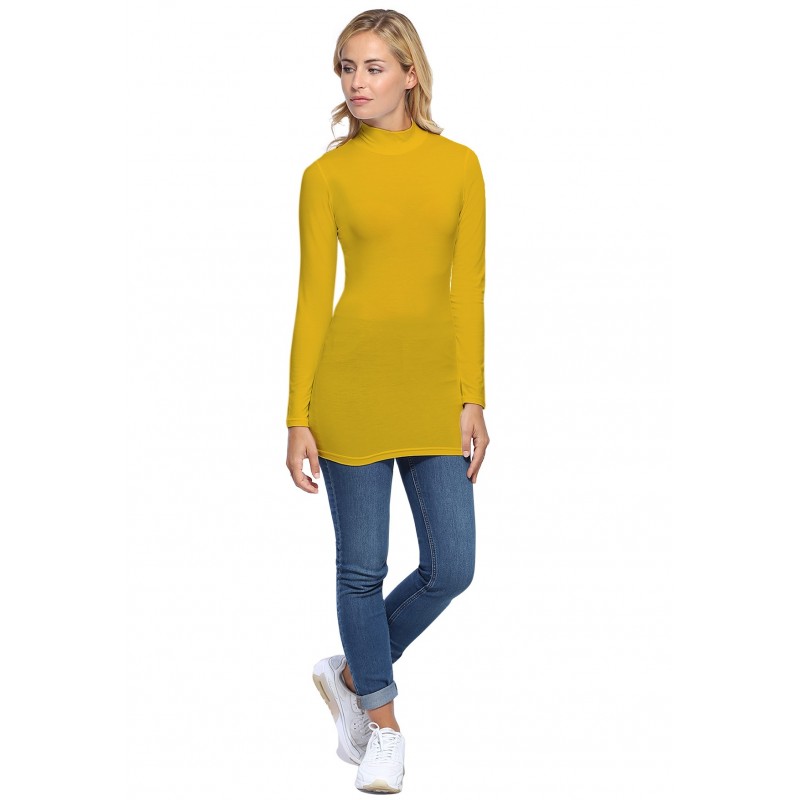 Tee-shirt long col montant et manches longues en modal PENNY10 Tee-shirt long col montant et manches longues en modal PENNY10