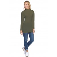 Tee-shirt long col montant et manches longues en modal PENNY10