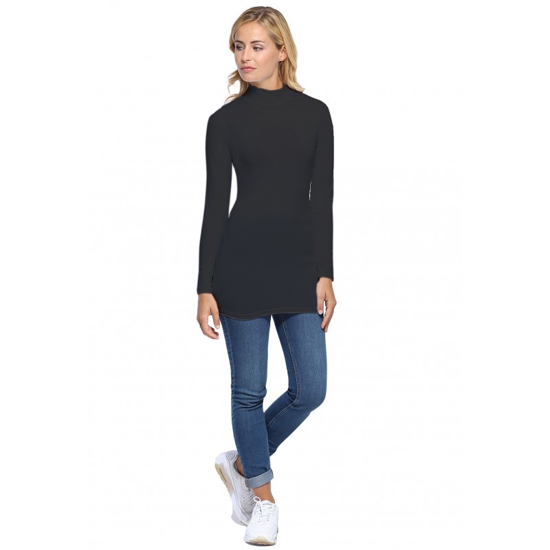 Tee-shirt long col montant et manches longues en modal PENNY10 Tee-shirt long col montant et manches longues en modal PENNY10