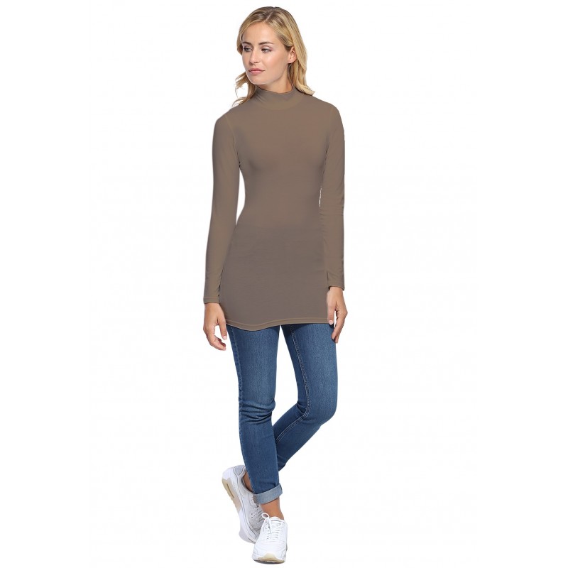 Tee-shirt long col montant et manches longues en modal PENNY10 Tee-shirt long col montant et manches longues en modal PENNY10