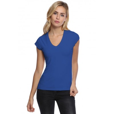 T-shirt col V manches courtes capes en modal JUNE02