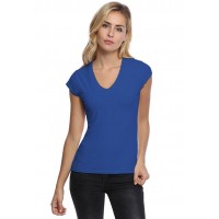 T-shirt col V manches courtes capes en modal JUNE02