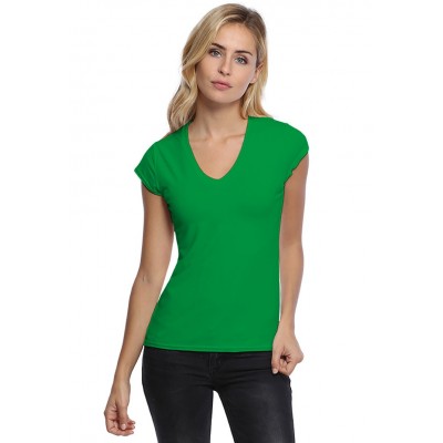 T-shirt col V manches courtes capes en modal JUNE02