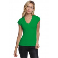 T-shirt col V manches courtes capes en modal JUNE02