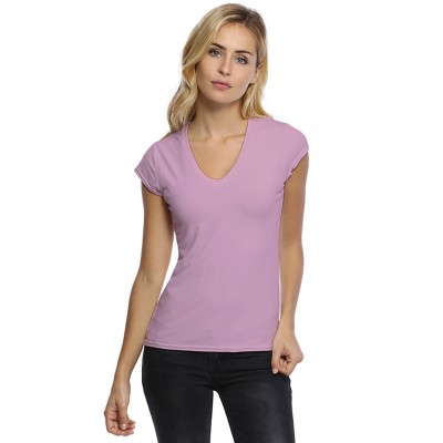 T-shirt col V manches courtes capes en modal JUNE02