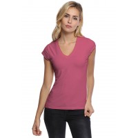 T-shirt col V manches courtes capes en modal JUNE02