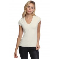 T-shirt col V manches courtes capes en modal JUNE02