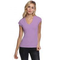 T-shirt col V manches courtes capes en modal JUNE02