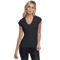 T-shirt col V manches courtes capes en modal JUNE02
