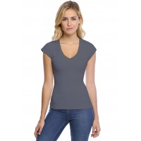 T-shirt col V manche courte cape en modal SYLVIA02