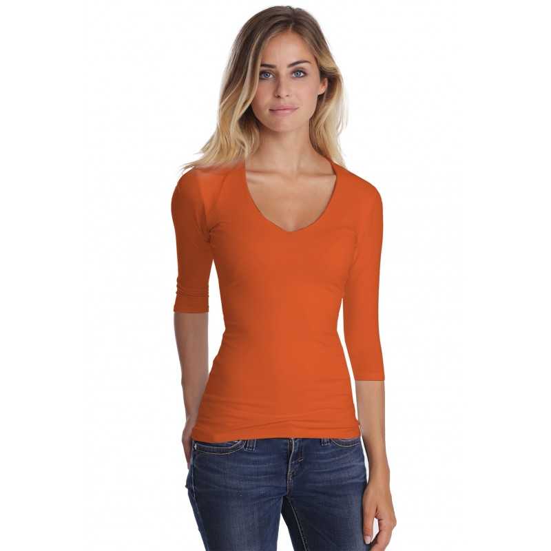 T-shirt col V manches longues femme – Sylvia | Rendez-Vous Paris