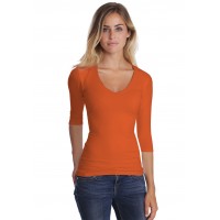 T-shirt col V manches longues femme – Sylvia | Rendez-Vous Paris