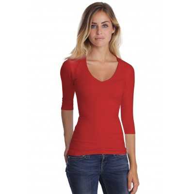 T-shirt col V manches longues femme – Sylvia | Rendez-Vous Paris