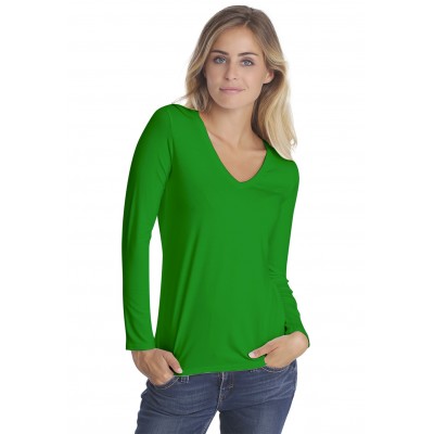 T-shirt col V manches longues en modal JUNE05