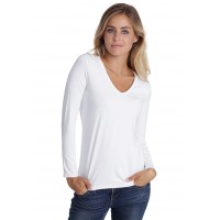 T-shirt col V manches longues en modal JUNE05