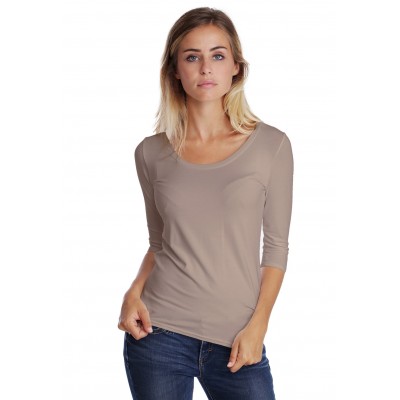 T-shirt col rond manches 3-4 en modal JOE04
