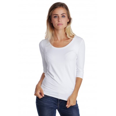 T-shirt col rond manches 3-4 en modal JOE04