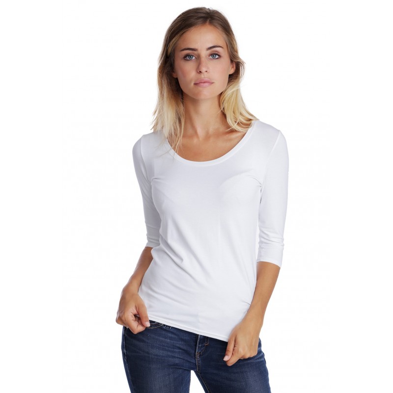T-shirt col rond manches 3-4 en modal JOE04 T-shirt col rond manches 3-4 en modal JOE04