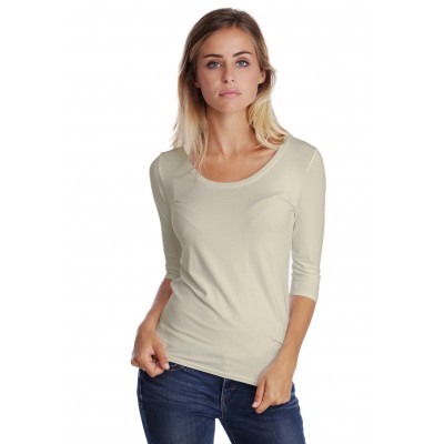 T-shirt col rond manches 3-4 en modal JOE04