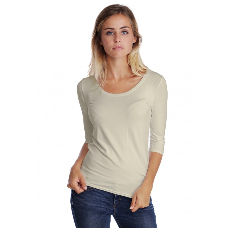 T-shirt col rond manches 3-4 en modal JOE04 T-shirt col rond manches 3-4 en modal JOE04