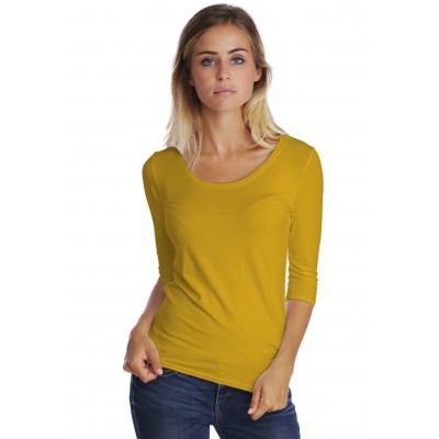 T-shirt col rond manches 3-4 en modal JOE04