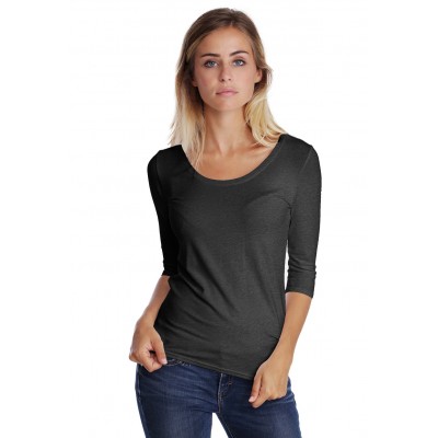 T-shirt col rond manches 3-4 en modal JOE04