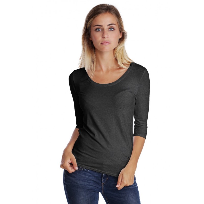 T-shirt col rond manches 3-4 en modal JOE04 T-shirt col rond manches 3-4 en modal JOE04
