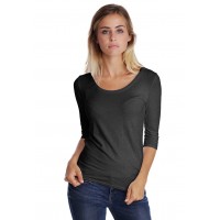 T-shirt col rond manches 3-4 en modal JOE04
