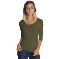 T-shirt col rond manches 3-4 en modal JOE04