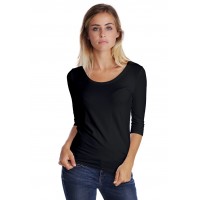 T-shirt col rond manches 3-4 en modal JOE04