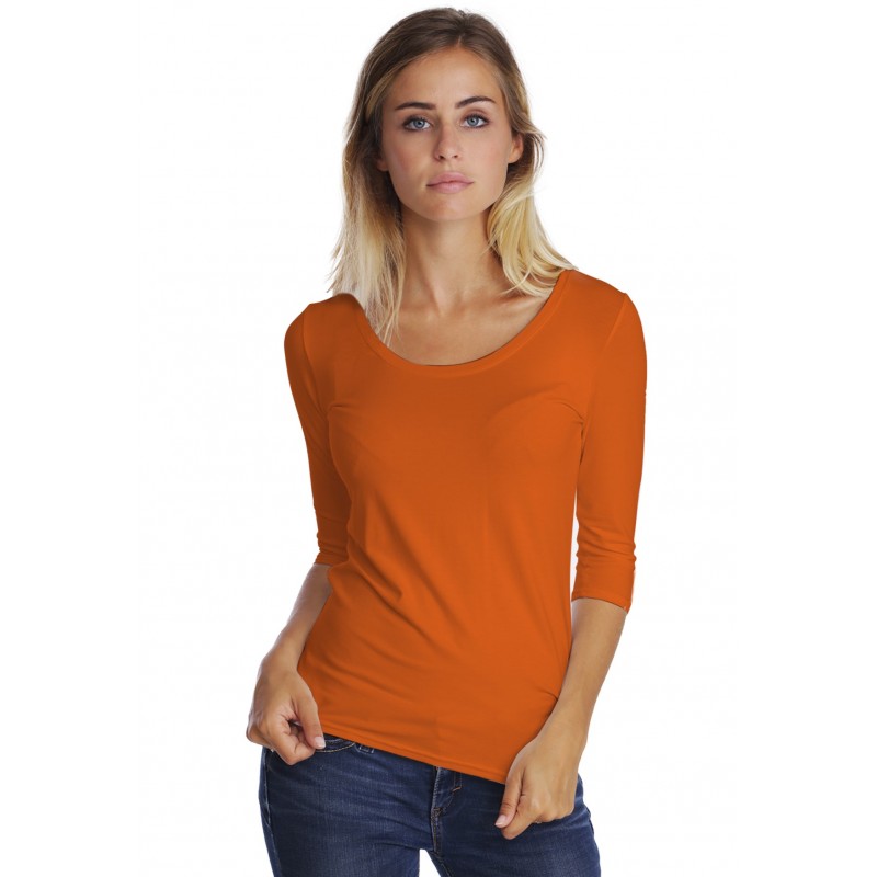 T-shirt col rond manches 3-4 en modal JOE04 T-shirt col rond manches 3-4 en modal JOE04